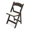 Atlas Commercial Products TitanPRO™ Dark Brown Resin Folding Chair with Ivory Pad RFC6DBRIV